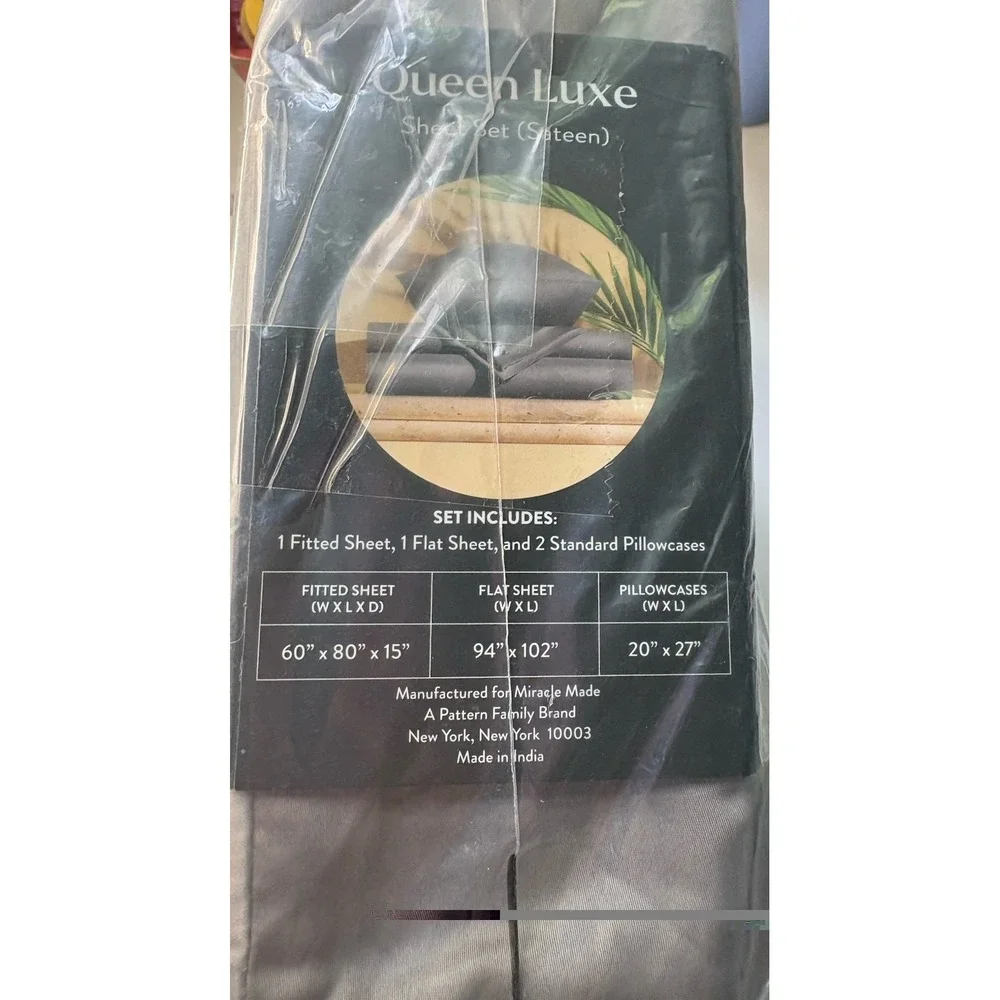 NEW Miracle Made Sheet Set Queen Luxe Self-Cooling Self-Cleaning  - Grey